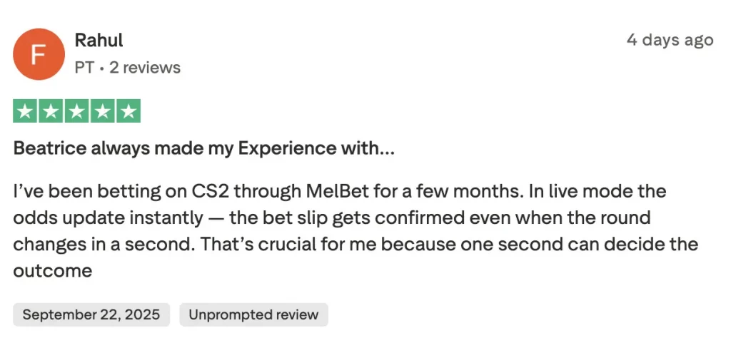 MelBet esports player review