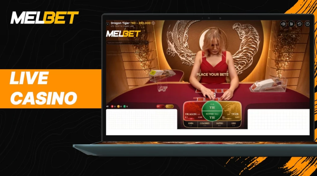 MelBet live dealer table game