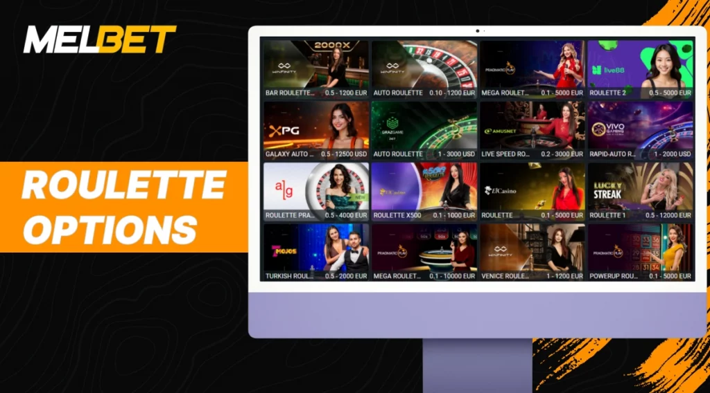 Roulette Game Options at MelBet Live Casino