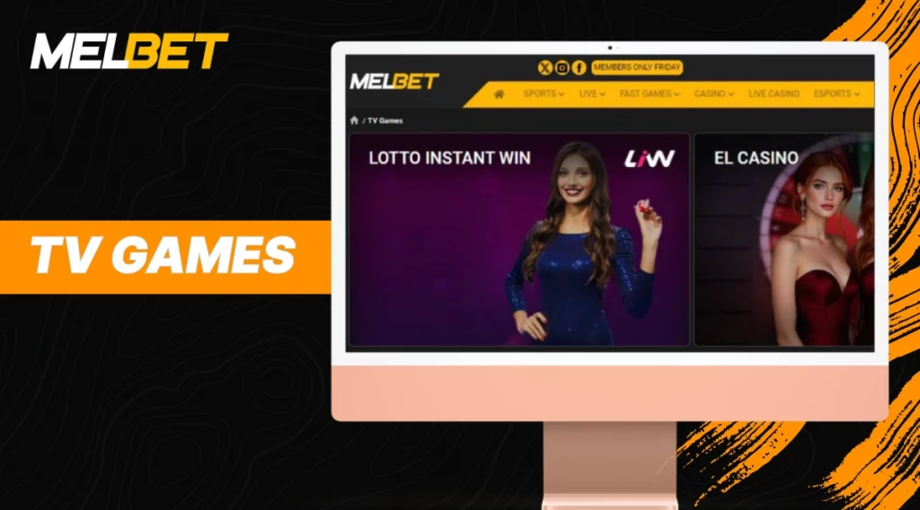 Melbet's TV games section for Indian players